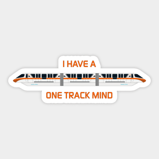 Orange One Track Mind Sticker